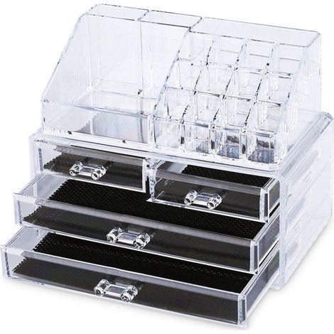 Boîte de maquillage Organisateur Présentoir cosmétique 4 tiroirs 12 boîtes (1/4)