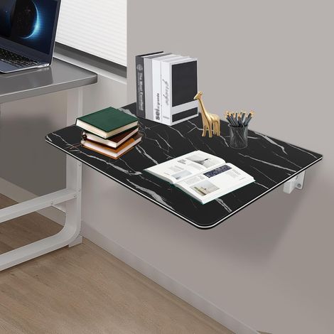 Wandklapptisch Klappbarer Wandtisch, Esstisch Laptoptisch Platzsparend mit Halterungen, Kleiner Wandtisch für Küche, Balkon Outdoor, 60 x 40cm (1/5)