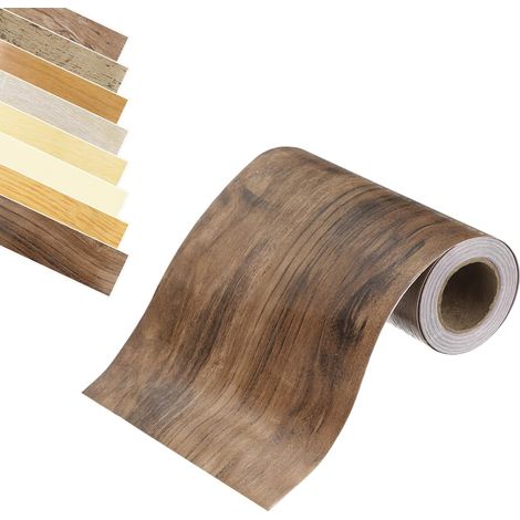 Ruban Bois, 2" x 16Ft Ruban De Réparation Autoadhésif Simulé Bois Pour Coin De Mur Table Porte Plinthe Sol Meuble ornementationation Intérieure (Brun Foncé) (1/5)