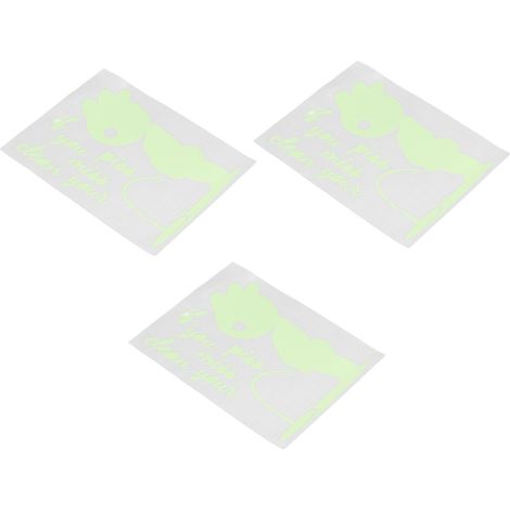 Lot de 3 autocollants muraux PVC lumineux pour toilettes, stickers adhésifs décoratifs amovibles pour salle de bain, motifs créatifs phosphorescents (1/5)