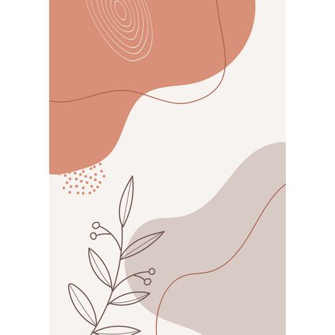 Papier peint panoramique - Feuilles Boho - 130 cm x 184 cm (1/2)