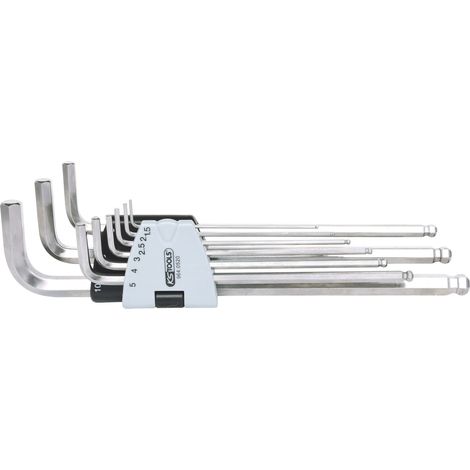 KS Tools EDELSTAHL Innen6kant-Winkelstiftschlüssel-Satz XL, 9-teilig (1/2)