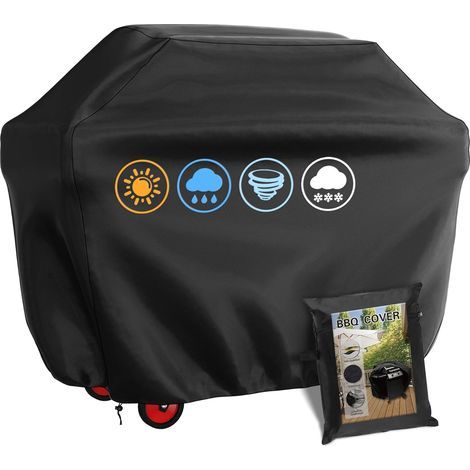 Gasgrillabdeckung, rechteckige Outdoor-Grillabdeckung 145 x 61 x 117 cm, 210D wasserdicht, UV-beständig (1/4)