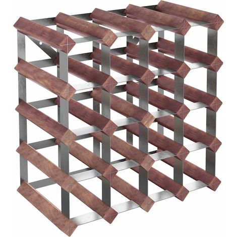 Casier à bouteilles pour 20 bouteilles Marron Bois pin solide CFW905728 (1/5)