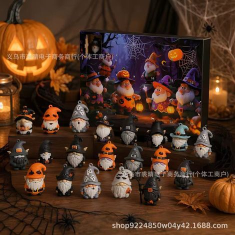 New Advent Calendar 2026 (Gnome) - Halloween Countdown Advent Calendar, Advent Calendar - Halloween Gnome Blind Box - Flat Design