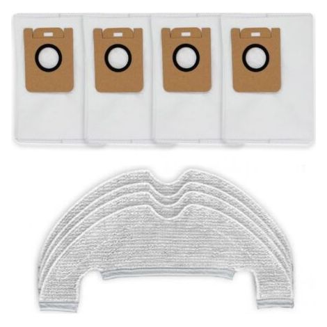 Convient pour Kit d'accessoires pour aspirateur robot Dreame D10 Plus RLS3D, pièces de rechange, comprenant 4 chiffons de nettoyage et 4 sacs d'aspirateur (1/3)