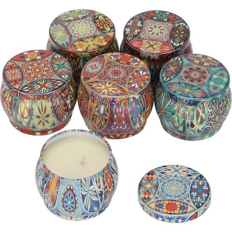 6 Bougies Parfumées Artisanales en Cire de Soja Naturelle, Cadeau Parfumé pour Maison & Chambre (1/5)