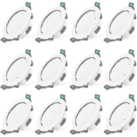 Lot de 12 spots LED blancs 7 W encastrables au plafond, format spot extra-plat (1/4)