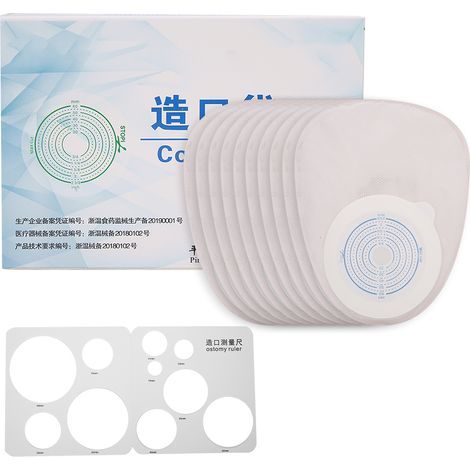 Pochette Stomale One Piece Sans Charbon Actif pour Urine, 20-60mm, 10 Pièces Fermées (1/5)