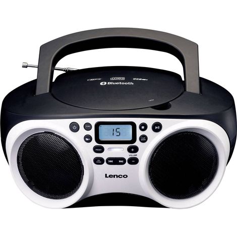 Boombox - LENCO - FM Lenco SCD-501 SCD-501 Blanc/Noir - Lecteur CD/MP3 - Bluetooth 4.1 - Radio FM (1/4)