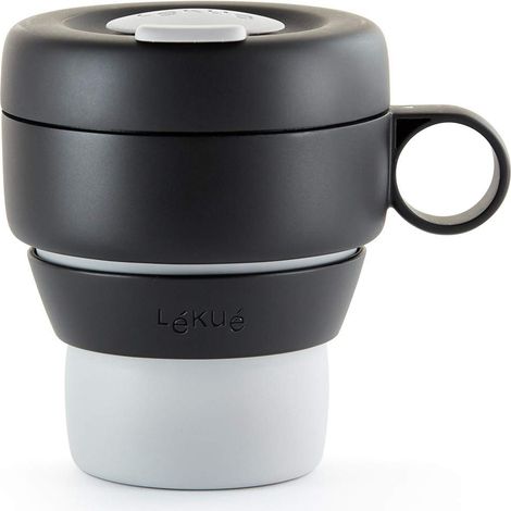 Lékué 301050 Tazza Per Tè e Caffè In Polipropilene, Grigio, 1 Unità, Confezione da 1, 350 ml (1/5)
