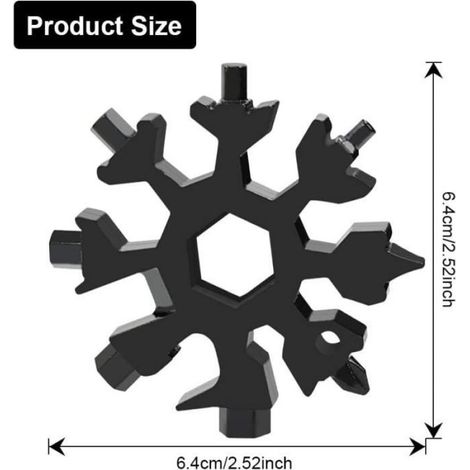 Outil Multi-fonction Flocon De Neige - Acier Inoxydable - Pour Camping Voyage Plein Air - 18 En 1 (1/4)