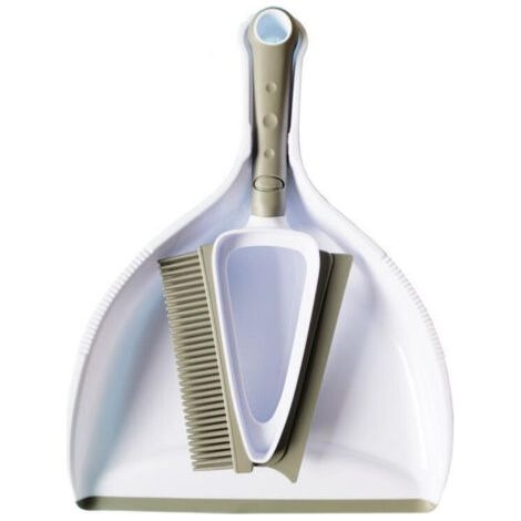 QORVA-Ensemble Pelle à Poussière et Brosse à Poils avec Raclette, Pelle et Balayette, Ensemble Petit Balai et Pelle Portable pour Table Cuisine Chambre Bureau（Vert clair）