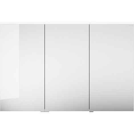 burgbad Eqio armario con espejo con luz LED superior, 3 puertas,
