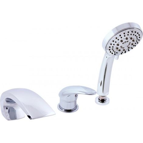 Mitigeur baignoire à cascade DUNAJ 3 trous en laiton chromé (1/4)
