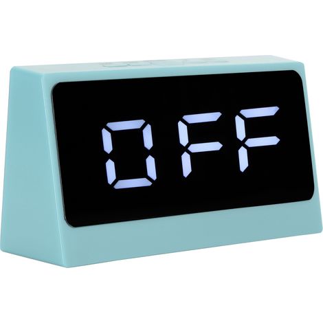 Réveil numérique LED silencieux avec affichage intelligent de la température et de la date, miroir de maquillage de bureau lumineux à grand écran (bleu) (1/5)