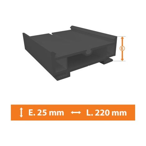 Elargisseur PVC Gris - 25mm x L.220cm (1/2)