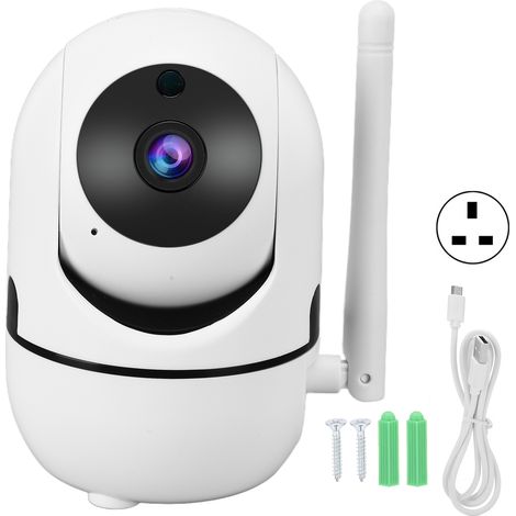 Caméra IP WiFi 720P sans fil, sécurité domestique, vision nocturne, détection de mouvement, audio bidirectionnel, prise UK 100-240V (1/5)