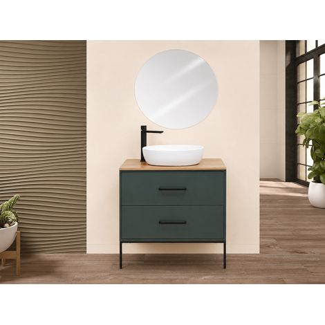 Composizione bagno sospesa Venus Feridras 80 cm verde petrolio (1/5)