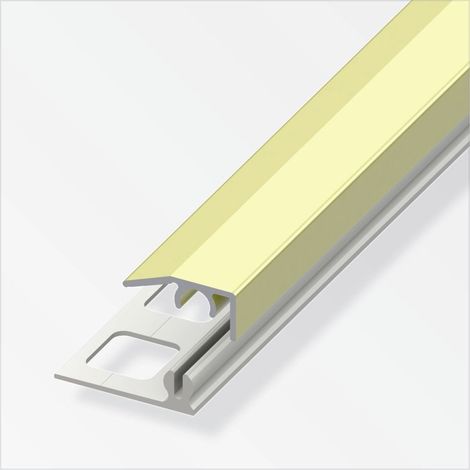 alfer Abschluss-Profil, 8,5 mm 2 m, 19.5 x 7 mm Aluminium eloxiert messing Profil (1/2)