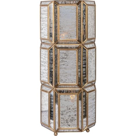 Lampe à poser en verre effet laiton antique - laiton antique et verre vieilli (1/3)