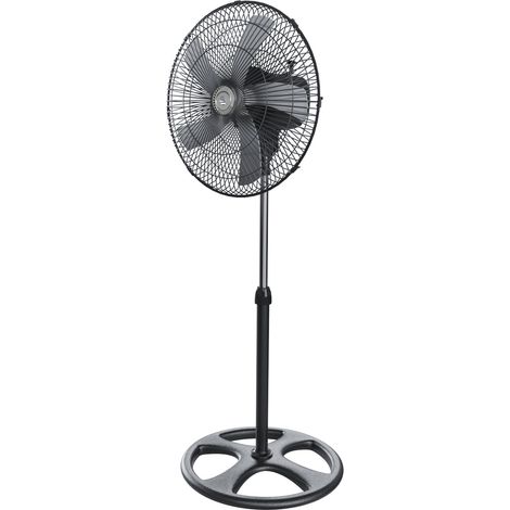 Ventilatore A Piantana Potente Da 75W Per Pavimento 5 Pale In Acciaio Da 42 Cm Silenzioso 3 Velocità Oscillante Altezza e Inclinazione Regolabili Griglia Di Protezione Design Mexicali Colore Nero