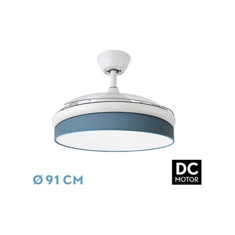 Ventilatore DC Fashion 72W Bianco/Blu 91cm 7200lm 3CCT Telecomando (1/2)