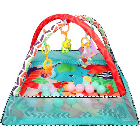 Baby Spieldecke, Spielmatte Baby Krabbel Matte 3 in 1 Zaun Fitnesshilfe Spielzeug für Kinder Aktivitätsmatte mit 18 Ozeanbällen (1/5)