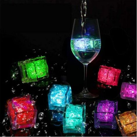 Lampe solaire, Lumières solaires pour glaçons, Moule à glaçons LED pour 12 cubes de glace LED, Sept couleurs, KINSI (1/5)