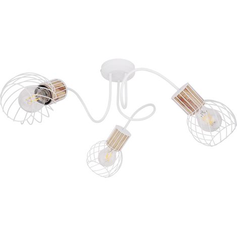Rondell Decken Lampe dimmbar Retro Gitter Spot Leuchte Fernbedienung im Set inkl. RGB LED Leuchtmittel