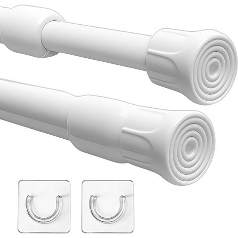 2 barres rideau 30-50cm extensibles pour douche, salle de bain, fenêtre (1/5)