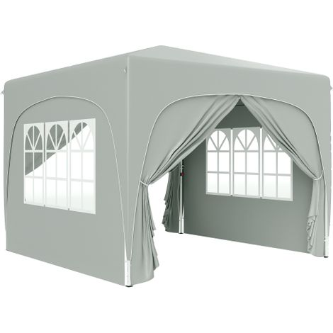 Pavillon 3x3m, wasserabweisend Stabil Winterfest Pop-up Faltpavillon, UV Schutz 50+, Faltbar Partyzelt Gartenzelt mit 4 Seitenteilen Tasche Gartenpavillon für Camping Garten, Hellgrau
On-Site