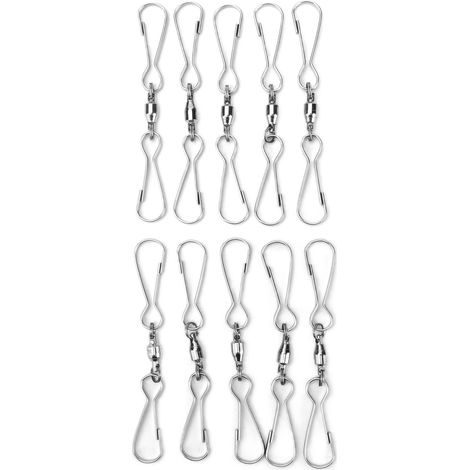 10 Stück Hängehaken aus Edelstahl, 360° drehbar, für Vogelfutterhäuschen und Windspiele, 8,2 cm (1/5)