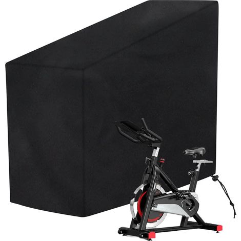Housse de vélo d’exercice, protection imperméable et anti-poussière pour vélo stationnaire droit d’intérieur et d’extérieur (Noir) en tissu Oxford (1/5)