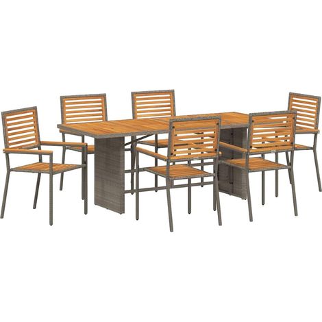 Maison Exclusive - Conjunto de Comedor de Jardín 7 pcs Gris y mar (1/5)
