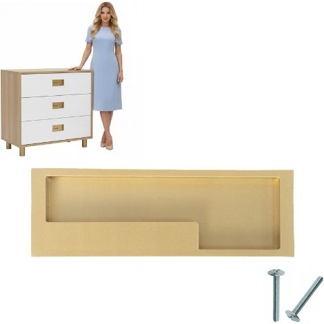 Tirador de mueble empotrado Nova tamaño 128 dorado izquierdo AKS (1/5)