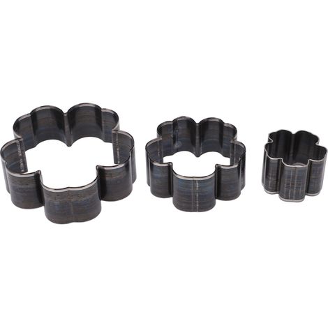 3PCS Flower Cutter Set Alloy Steel Incisive 1.2in 2in 2.8in Hollow Punching Tool for Handmade Leather Goods