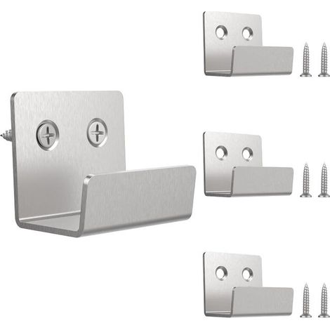 royaluxe - Lot de 4 crochets muraux pour miroir, capacité de charge de 50 kg, crochets es en acier inoxydable pour cadres photo, pour salle de bain, c