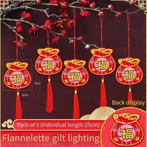 Hängende Dekoration zum Chinesischen Neujahr 2024, Frühlingsfest, Pflanzenanhänger, 3er-Set