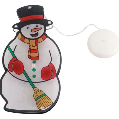 Lampe LED suspendue en forme de bonhomme de neige, décoration éclairée de noël, pour fenêtre, avec ventouse, pour aménagement de scène. (1/5)