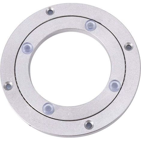 Plateau tournant robuste en alliage d'aluminium avec roulement pivotant, style Lazy Susan, pour table à manger ronde. Accessoires pour plateau tournant fluide, 140 mm (1/4)
