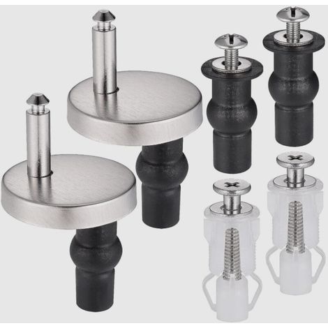 6 Pièces Abattant WC de Toilettes à Charnière Fixations, Universel Fixation de Siège de Toilette, Rechange pour Couvercle de Toilette, pour Toilettes à Usage Domestique (1/5)
