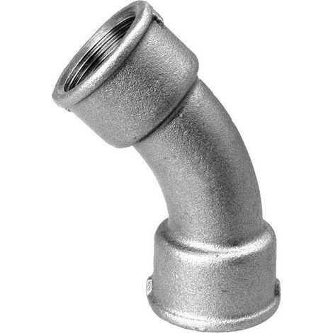 Coude Hermann Schmidt Temperguss DN 20, 3/4&quot, filetage intérieur 45°, zingué