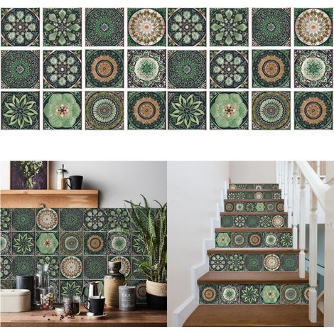 Autocollants carreaux marocains 5,91 pouces, adhésifs amovibles mandala, crédence pour cuisine, salle de bain et meubles (1/5)