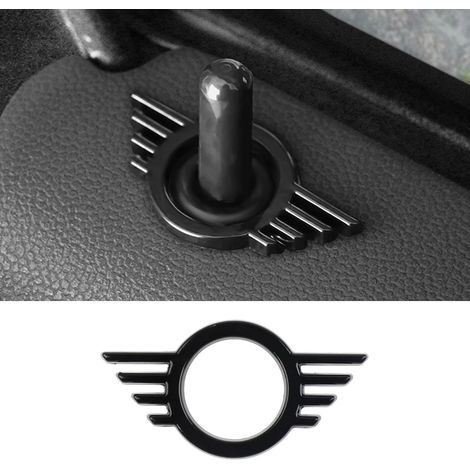 Huile alimentaire porte levage interrupteur bouton panneau cadre décoratif couvercle trim autocollant pour Mini Cooper F54 F55 F56 F57 F60 R55 R56 R57 R58 R59 Accessoires 1 pièce (noir) (1/5)