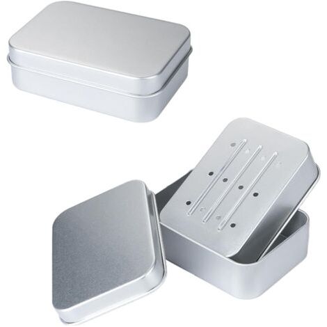 Soap Box, Aluminium Soap Boxes with Draining Rack Metal Soap Box Travel Soap Box for Storing Soap at Home and Travel Waterproof and Moisture Resistant