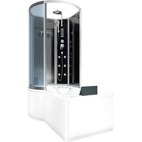 Kombination Badewanne Dusche K50-R31 Duschtempel 100x170 cm (1/5)