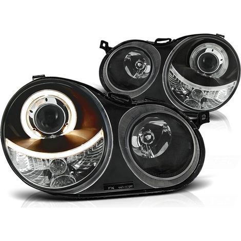 Faros doble halo llantas VW POLO 9N 11 01-04 05 ANGEL EYES NEGRO