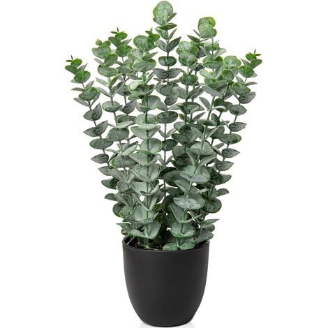 Kunstpflanze Eukalyptus 40cm Deko-Grün Zimmerpflanze - Schwarzer Topf (1/5)