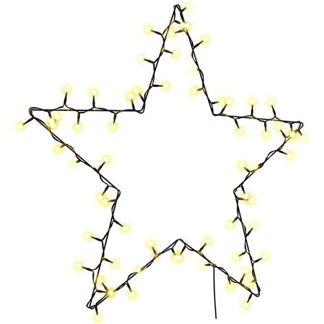 Lumières de Noël silhouette d'étoile 80 LED blanc chaud CFW360106 (1/5)